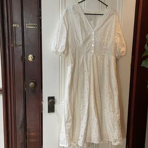 A New Day White Dress with Puff Sleeve